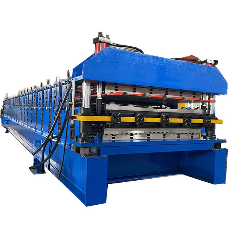 Double layer roof making machine for Slovenia motor shearing or hydraulic shearing
